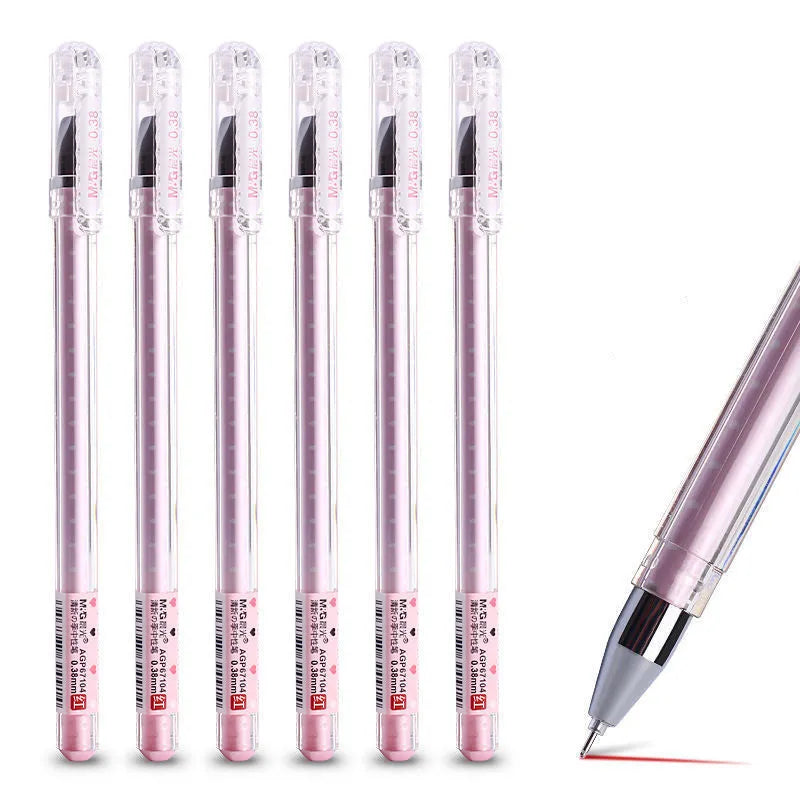 Cute cartoon syringe pen with plastic shell in black, blue, and pink colours