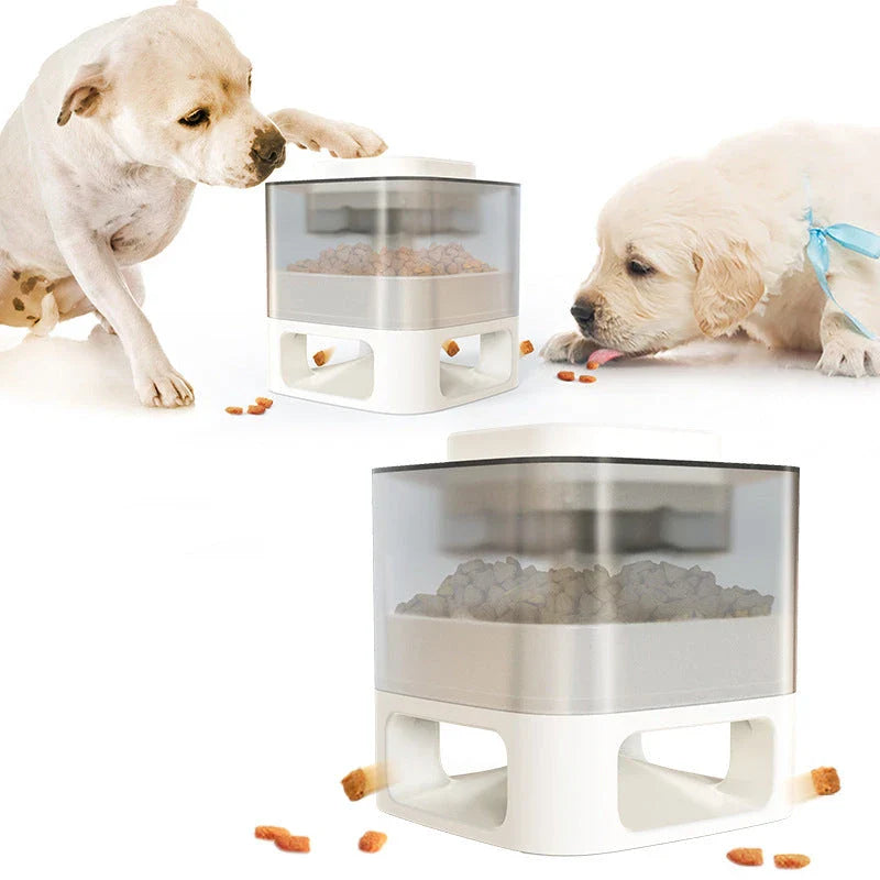 Clever Canine Feeder - Innovative Slow-Paced Mealtime Fun for Pets with Randomized Food Dispenser, Anti-Slip Design, and Suction Cup Stability