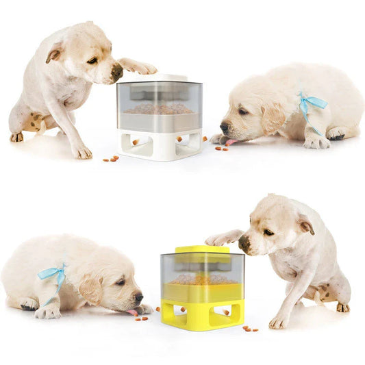 Clever Canine Feeder - Innovative Slow-Paced Mealtime Fun for Pets with Randomized Food Dispenser, Anti-Slip Design, and Suction Cup Stability