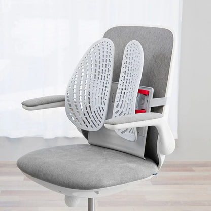 Adjustable lumbar support cushion with ventilated mesh for car and office use