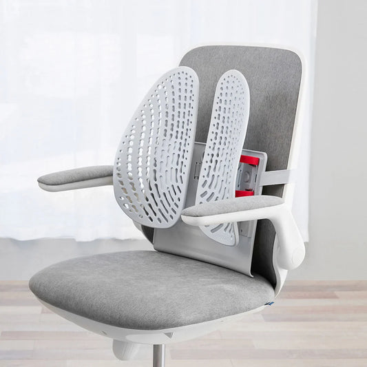 Adjustable lumbar support cushion with ventilated mesh for car and office use