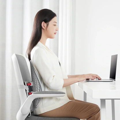 Adjustable lumbar support cushion with ventilated mesh for car and office use