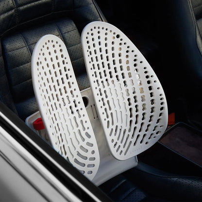 Adjustable lumbar support cushion with ventilated mesh for car and office use