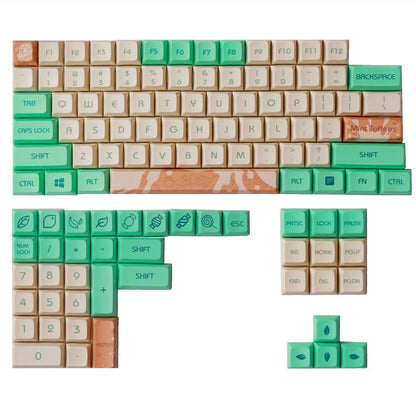 Mint Toffee green DSA profile PBT keycap set for XDA104 mechanical keyboard layout.