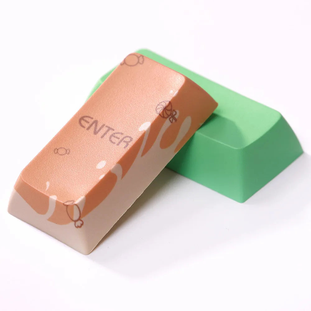 Mint Toffee green DSA profile PBT keycap set for XDA104 mechanical keyboard layout.