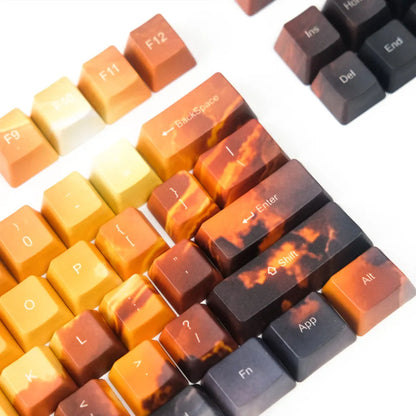 OEM mechanical keyboard keycap set with Saturn engraving design showing 108+2 key configuration