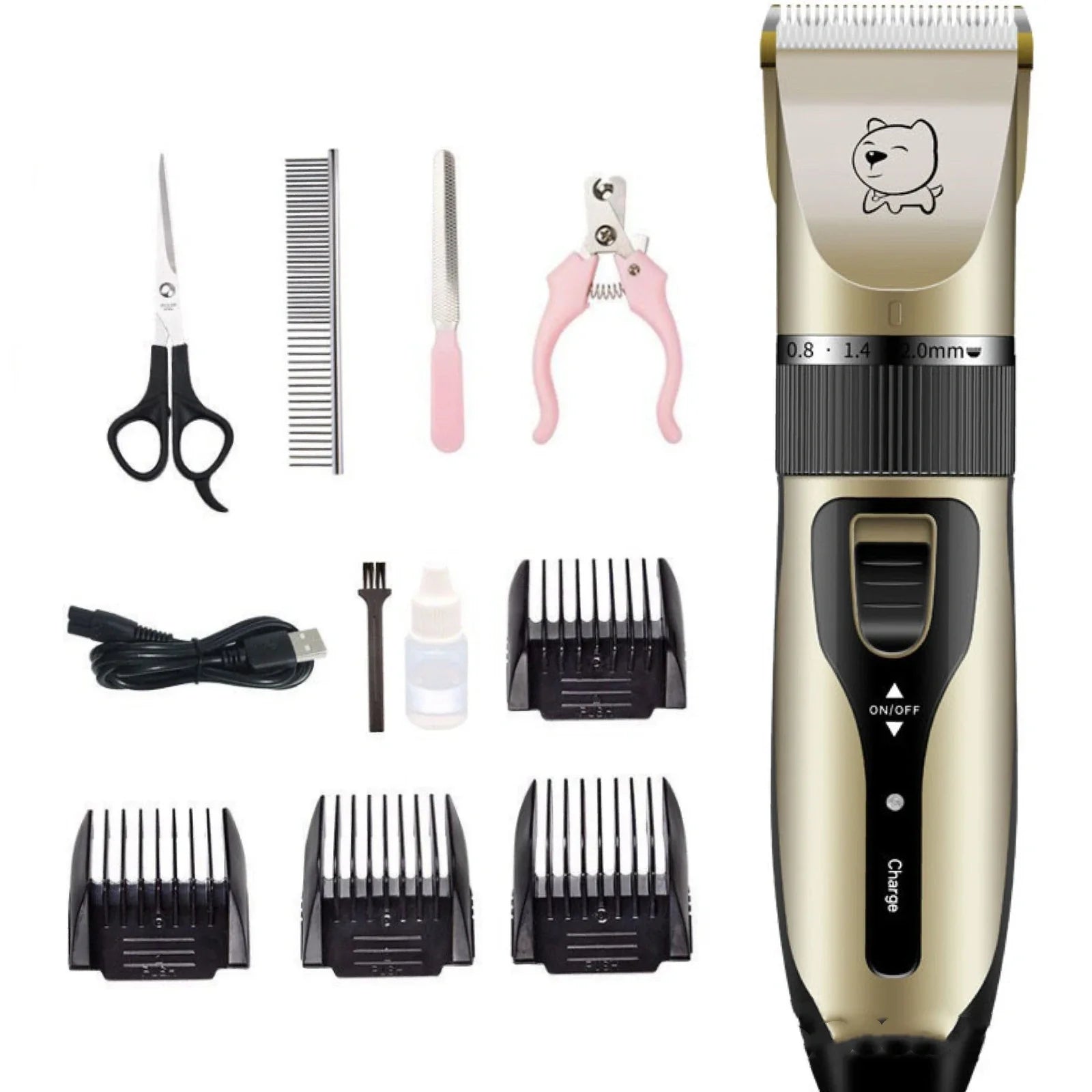 Bodaner professional pet hair clipper with rechargeable motor and stainless steel blades for dog grooming
