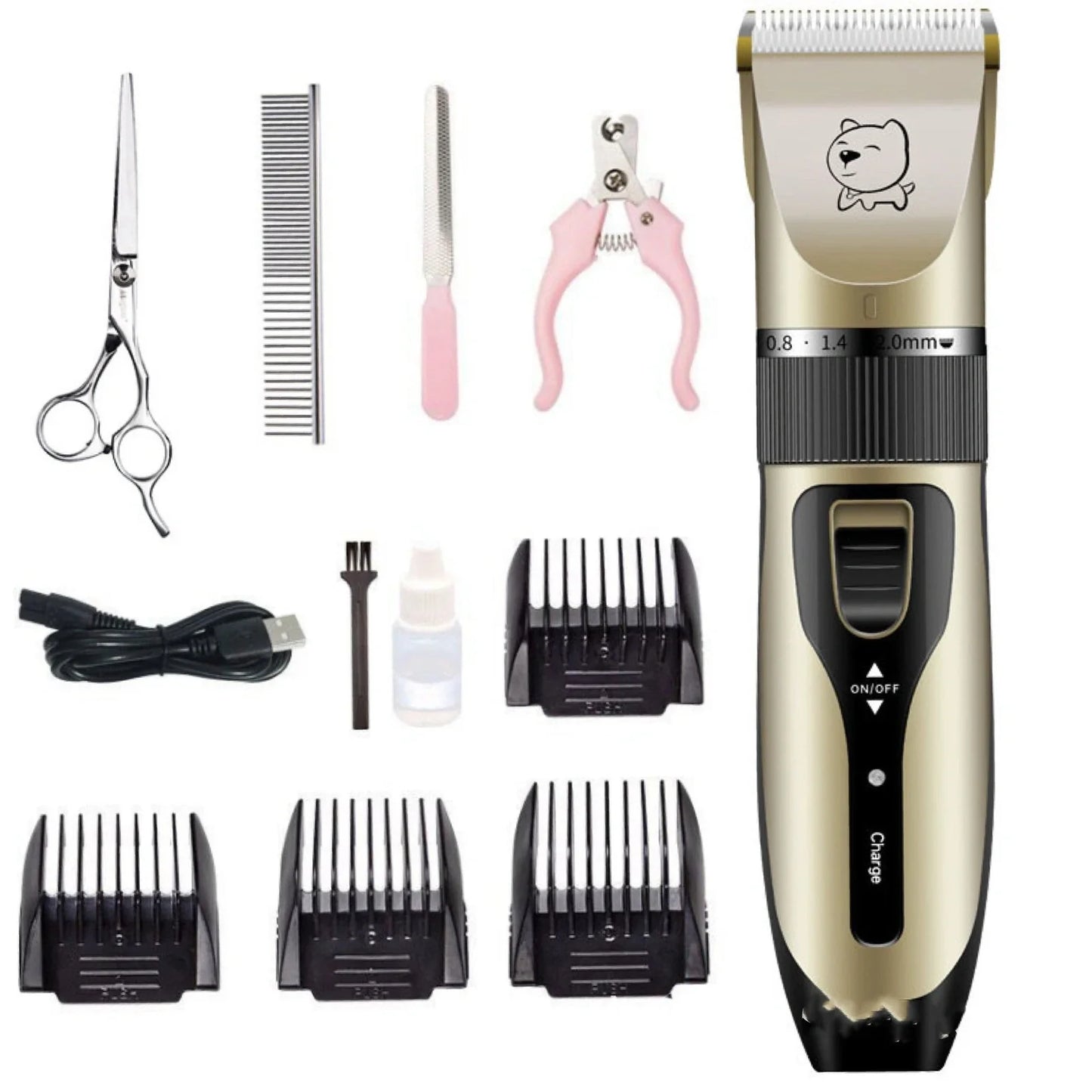 Bodaner professional pet hair clipper with rechargeable motor and stainless steel blades for dog grooming