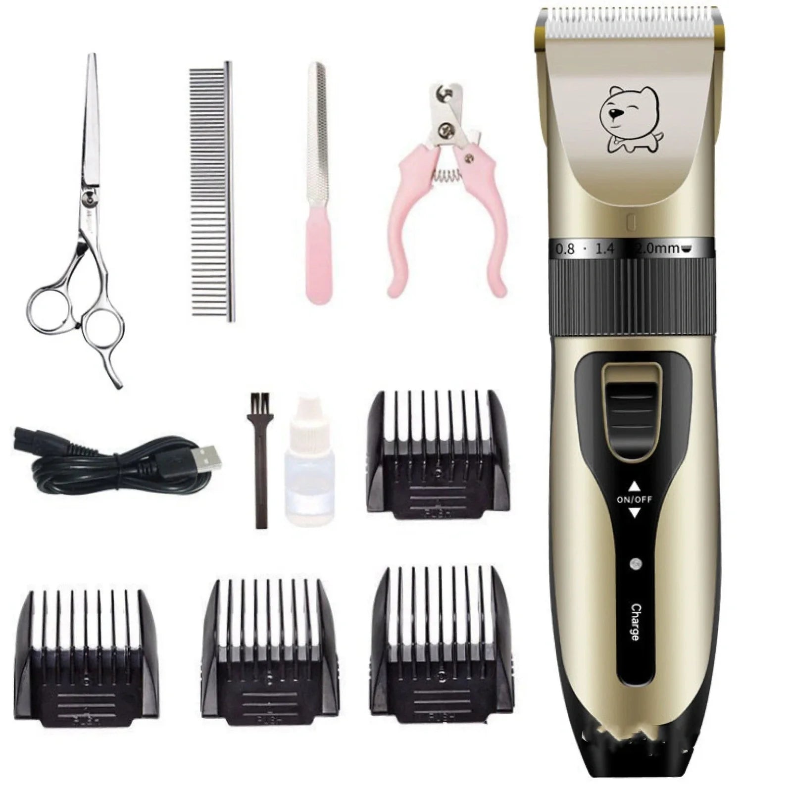 Bodaner professional pet hair clipper with rechargeable motor and stainless steel blades for dog grooming
