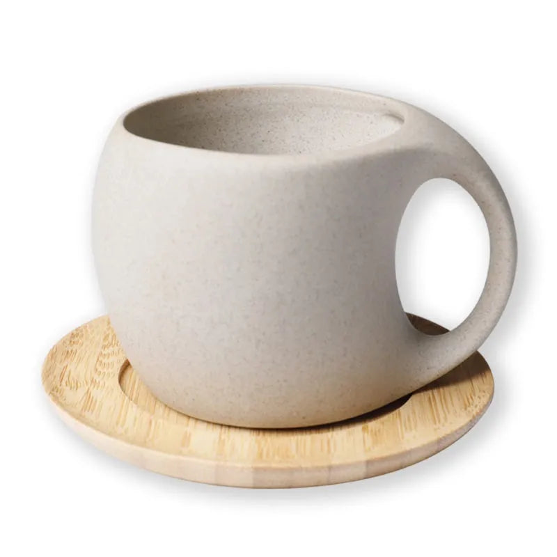 Ceramic cold kettle gift set with bone china pot, four cups, and bamboo serving tray