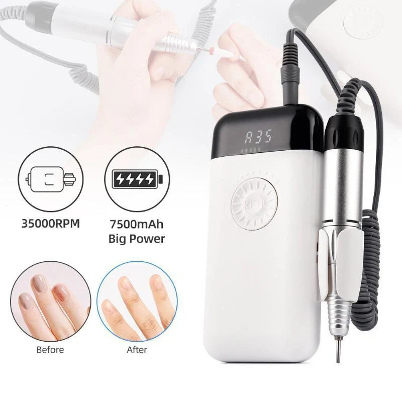 Professional portable nail drill machine for manicures and pedicures