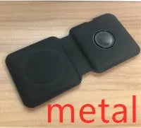 White foldable magnetic wireless charger showing dual charging surfaces and Type-C port