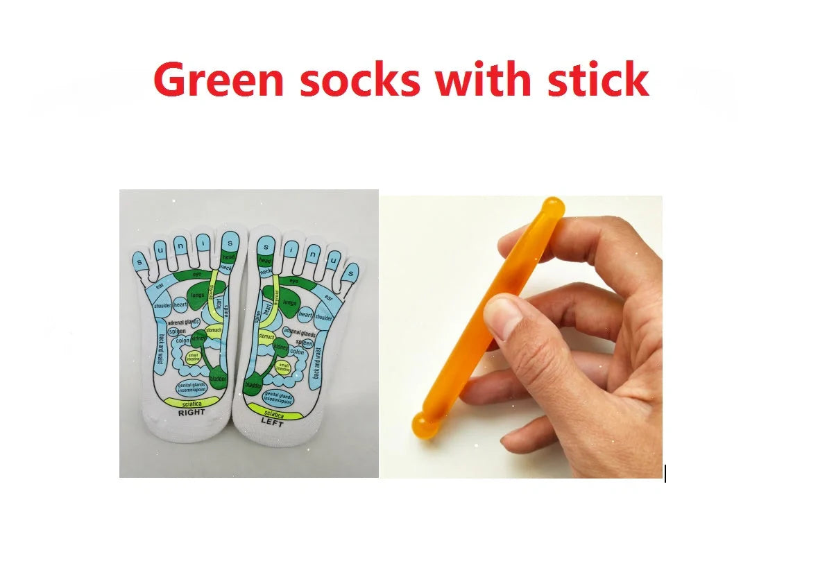 Acupressure reflexology socks for foot massage and pain relief