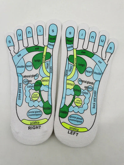 Acupressure reflexology socks for foot massage and pain relief