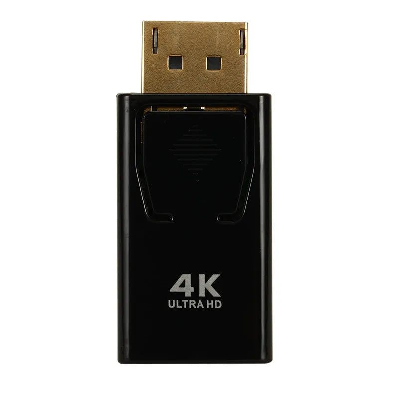 DisplayPort to HDMI adapter cable with 4K resolution support, featuring a black colour finish and copper wire core for data transfer speeds of up to 100 MB/s for connecting modern displays and projectors