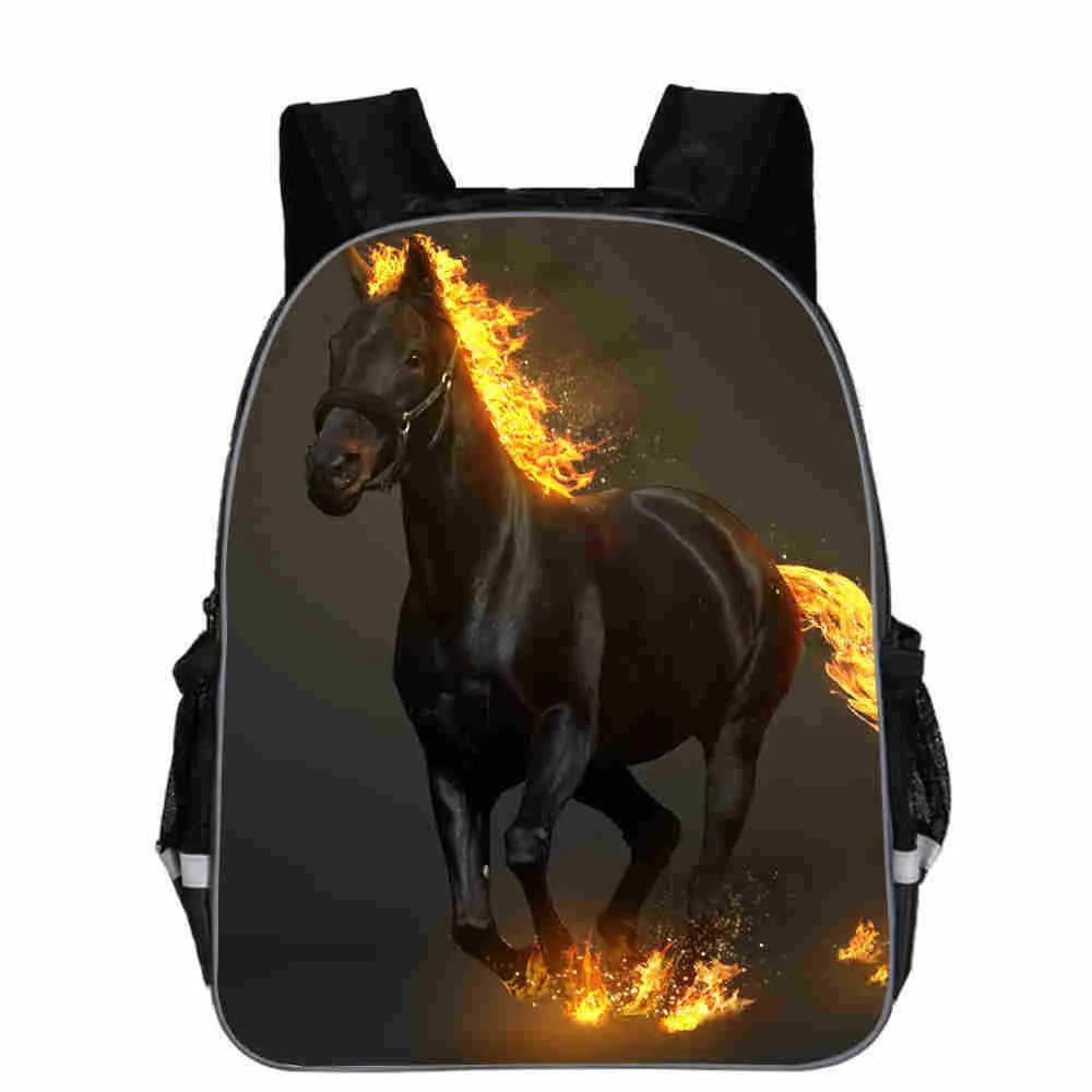 Horse schoolbag with animal head cartoon lightning design backpack for school children