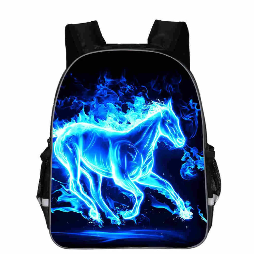 Horse schoolbag with animal head cartoon lightning design backpack for school children