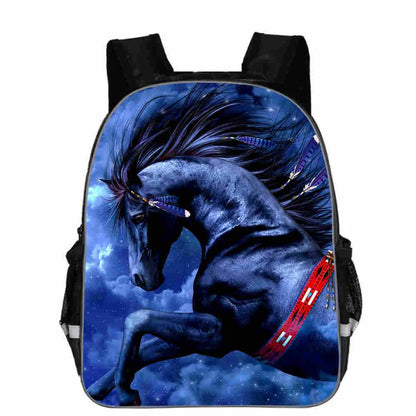 Horse schoolbag with animal head cartoon lightning design backpack for school children