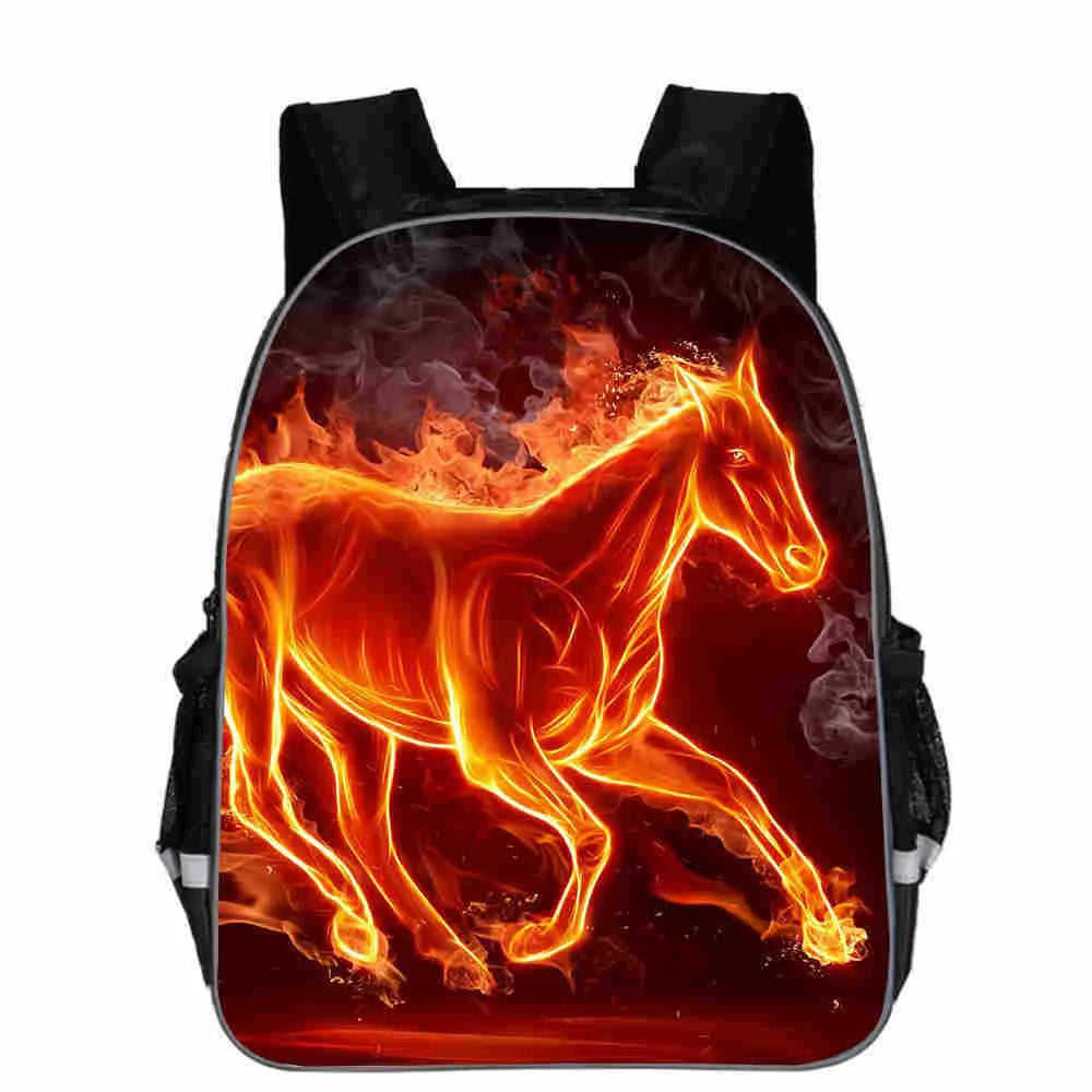 Horse schoolbag with animal head cartoon lightning design backpack for school children