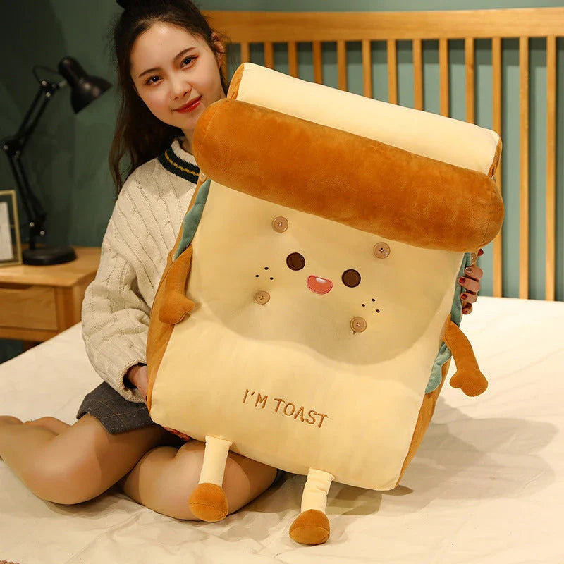 Cosy cushioned bedside pillow with soft plush exterior, ergonomic headrest, and comfortable waist support