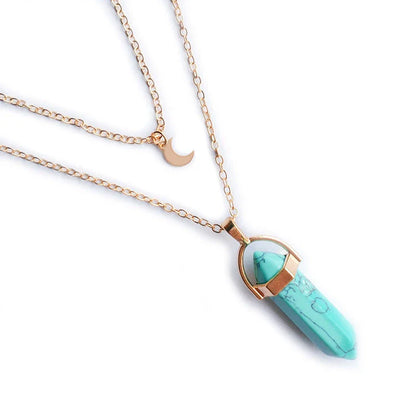 Elegant hexagonal pendant with a captivating moon-inspired design, crafted with premium alloy and a lustrous finish.