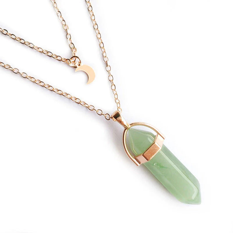 Elegant hexagonal pendant with a captivating moon-inspired design, crafted with premium alloy and a lustrous finish.