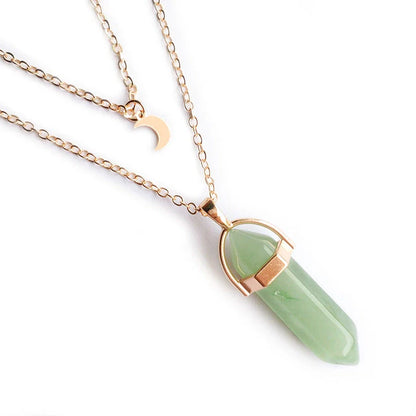Elegant hexagonal pendant with a captivating moon-inspired design, crafted with premium alloy and a lustrous finish.