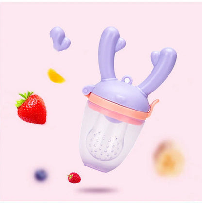 Silica gel baby food pacifier clips for safe fruit and vegetable supplementation