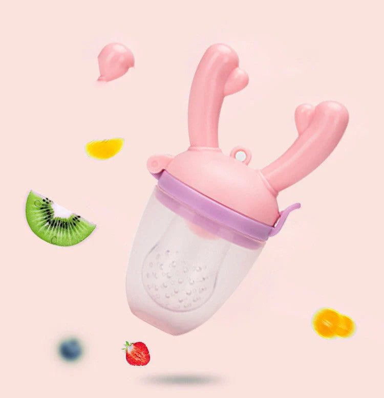 Silica gel baby food pacifier clips for safe fruit and vegetable supplementation