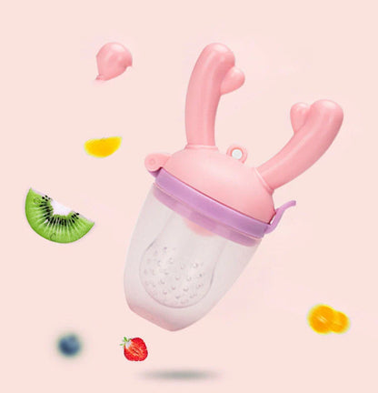 Silica gel baby food pacifier clips for safe fruit and vegetable supplementation