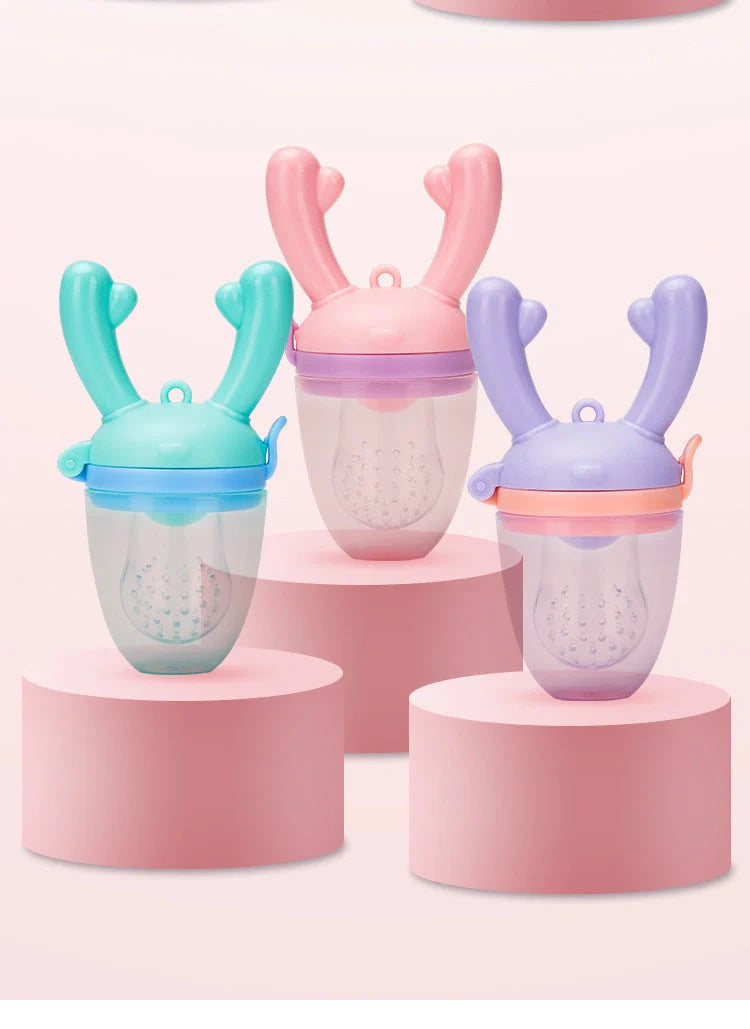 Silica gel baby food pacifier clips for safe fruit and vegetable supplementation