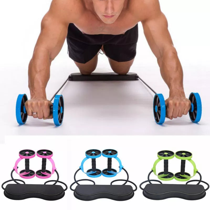 Revoflex Xtreme multifunctional body-building wheel in pink, 12cm diameter