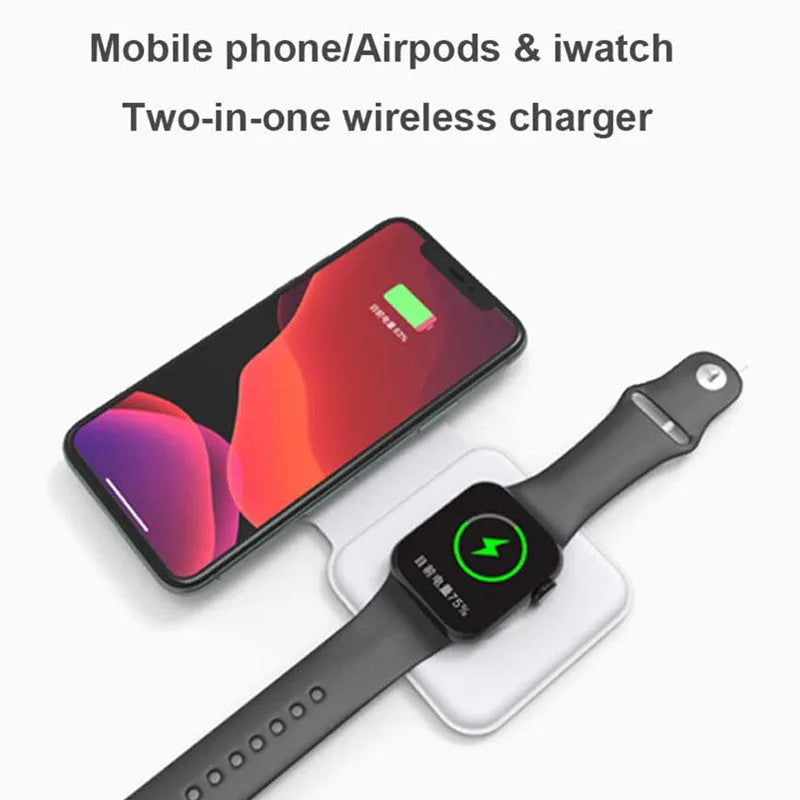 White foldable magnetic wireless charger showing dual charging surfaces and Type-C port