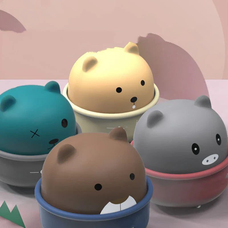 Charming wind-up animal toy cars in various colors for toddlers and young children