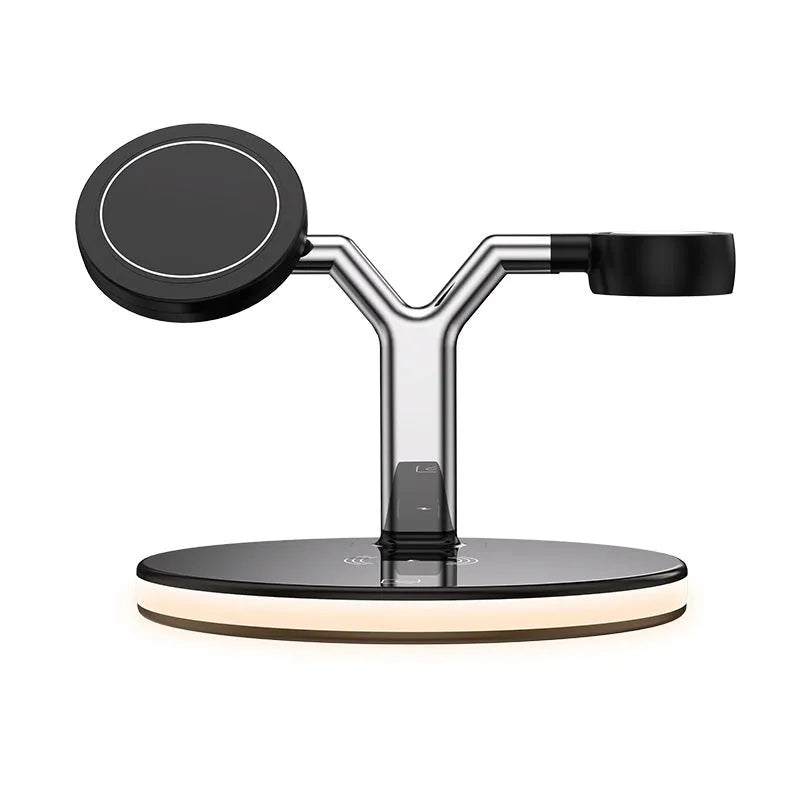 15W three-in-one magnetic wireless fast charging station for multiple devices