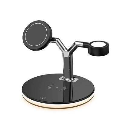 15W three-in-one magnetic wireless fast charging station for multiple devices