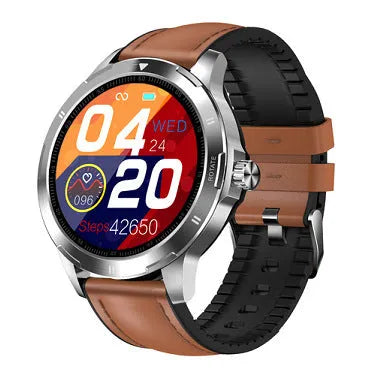 Waterproof silicone smart bracelet with 1.28-inch circular IPS touchscreen displaying sleep and weather information