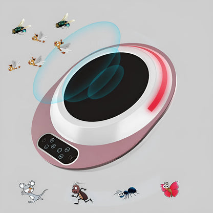 Red and green ultrasonic mosquito repellent devices on a white background.