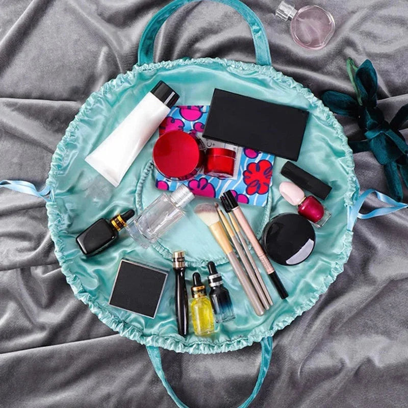 Adorable rabbit ear velvet cosmetic bags in various colors for storing and organizing makeup, toiletries, and other beauty essentials.