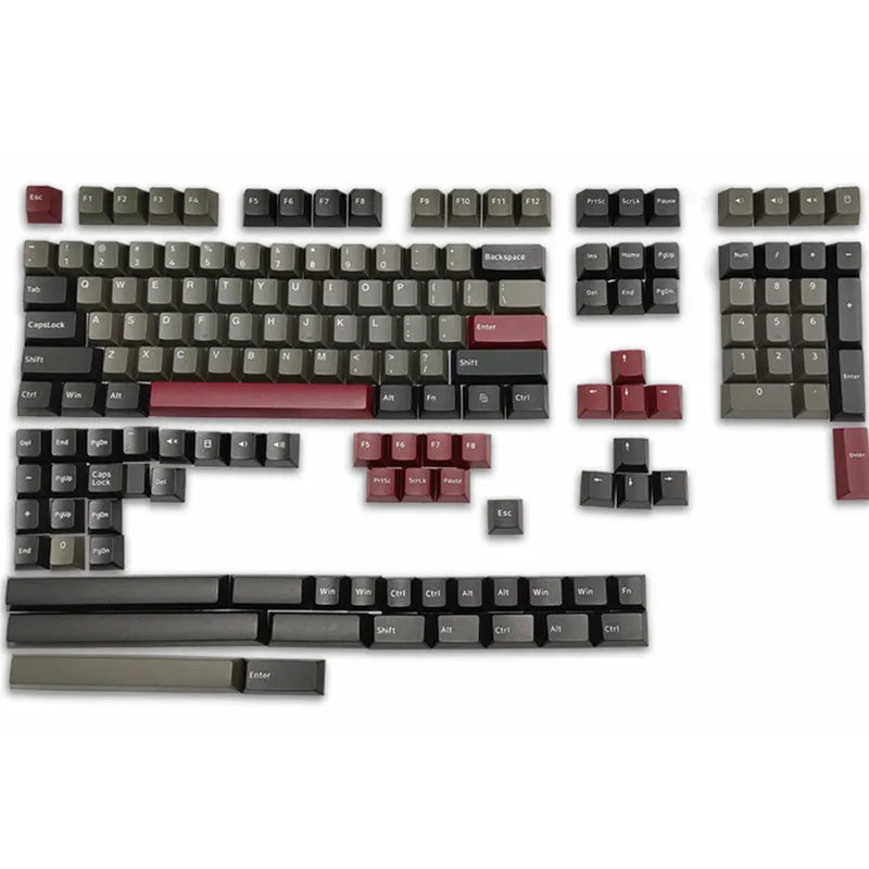 PBT two-colour moulding mechanical keyboard keycaps in black, blue, purple, red colour sets