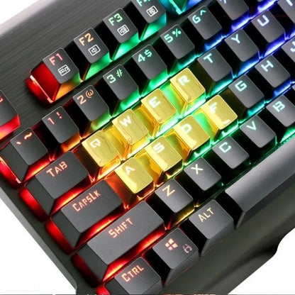 12 metallic red PBT double-shot mechanical keyboard keycaps with transparent legends
