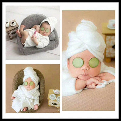 Baby bathrobe and towel set in pink and white, perfect for newborns and infants