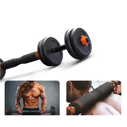Men's rubberized dumbbell kettlebell removable barbell 42cm plastic concrete home fitness set