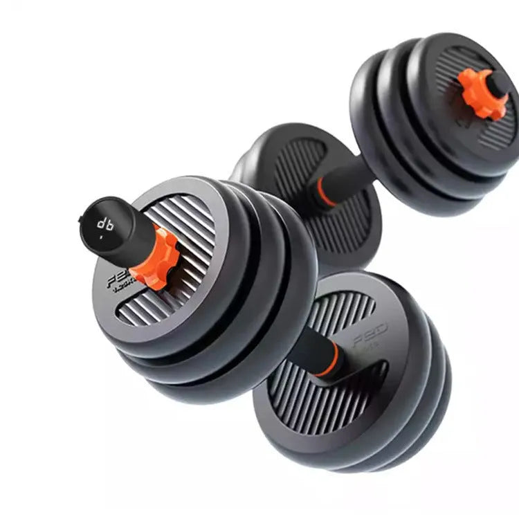 Men's rubberized dumbbell kettlebell removable barbell 42cm plastic concrete home fitness set