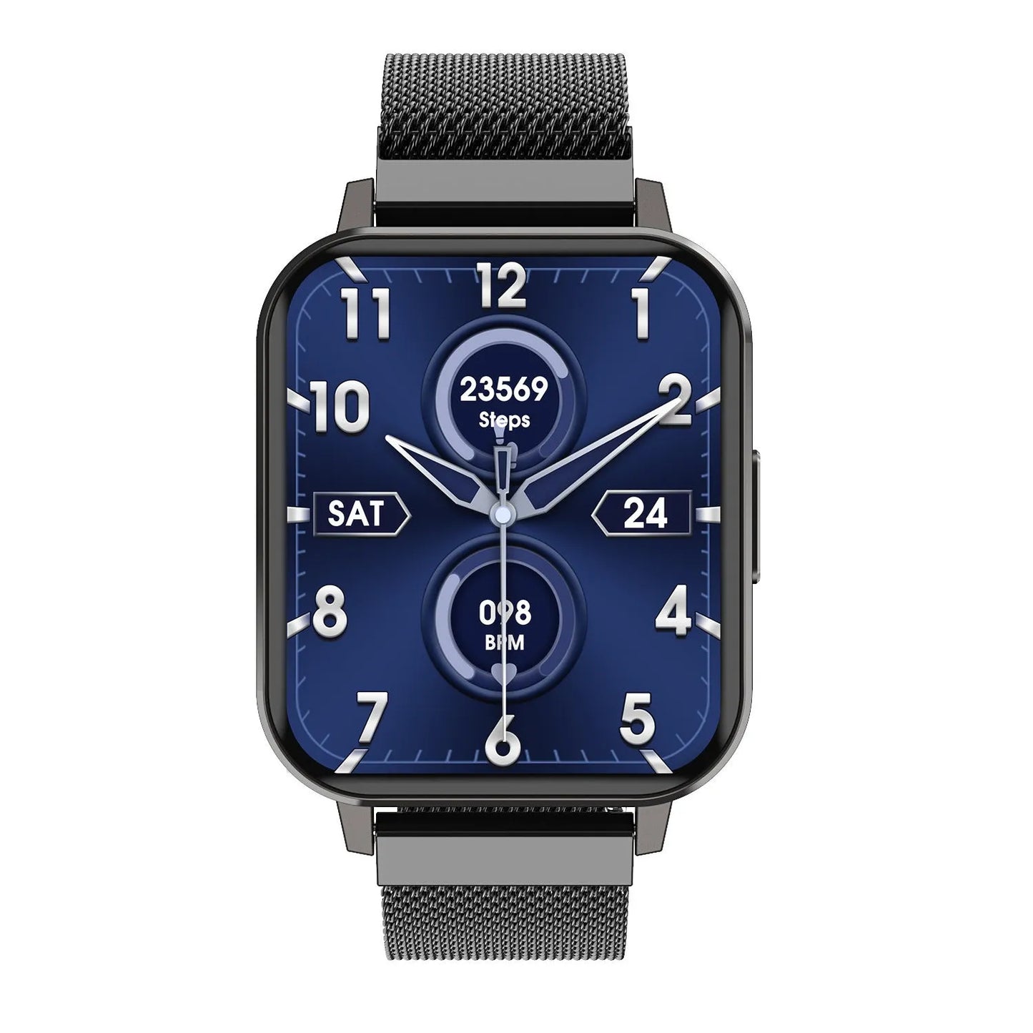 DTX 1.78 inch smart watch with health monitoring on wrist showing display
