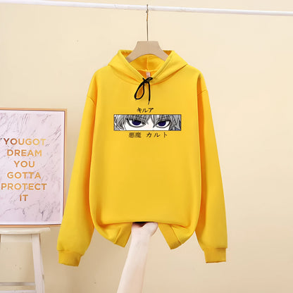Loose hoodie women sweater in milk silk polyester with hood, available in black grey pink yellow sizes S to XXXL