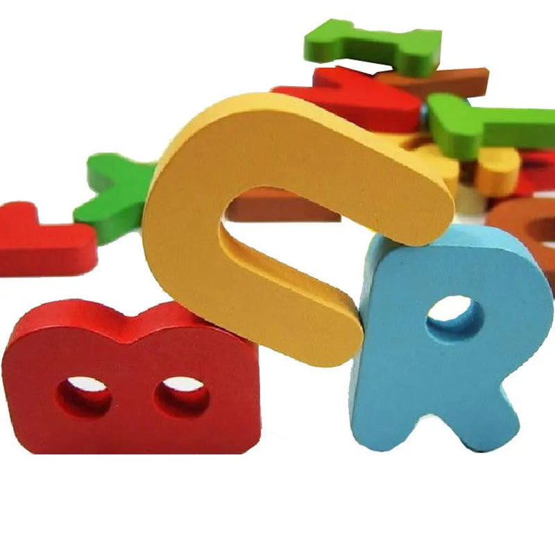 Wooden Alphabet Jigsaw Puzzle Toy for Early Learning, 22x19.5x8cm Colour Box, Ages 3+, Baby Enlightenment Educational Toy