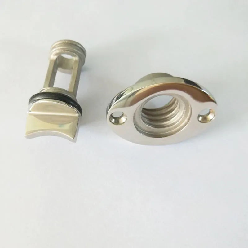 Stainless steel marine water plug for ship bilge systems with 4.5 cm × 5.5 cm × 2.0 cm dimensions
