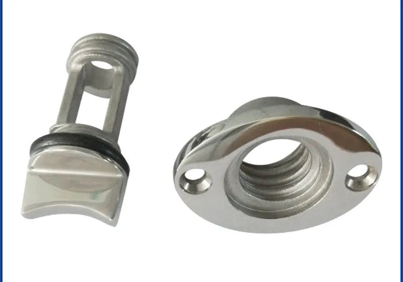 Stainless steel marine water plug for ship bilge systems with 4.5 cm × 5.5 cm × 2.0 cm dimensions