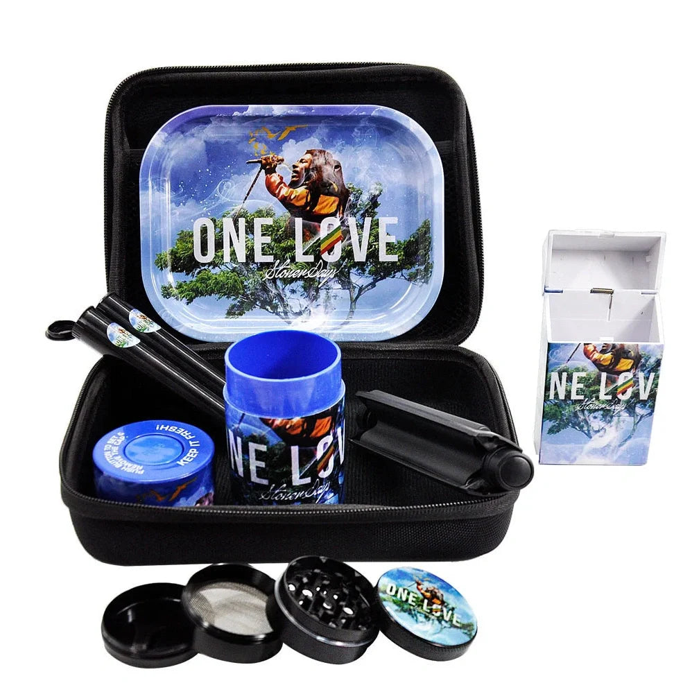 Multi-tool smoking set in AYST design with grinder, tray, 5g tank, and power bank, 10cm metal alloy construction